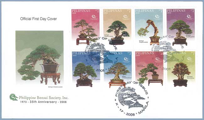 Ersttagsbrief (FDC) zum 35. Jubiläum der Phillipine Bonsai Society