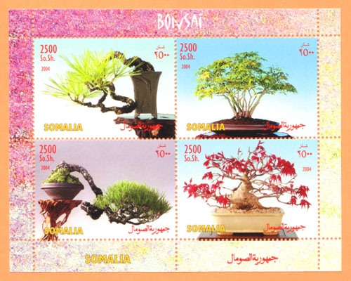 Briefmarken Motivblock Bonsai, Somalia 2004